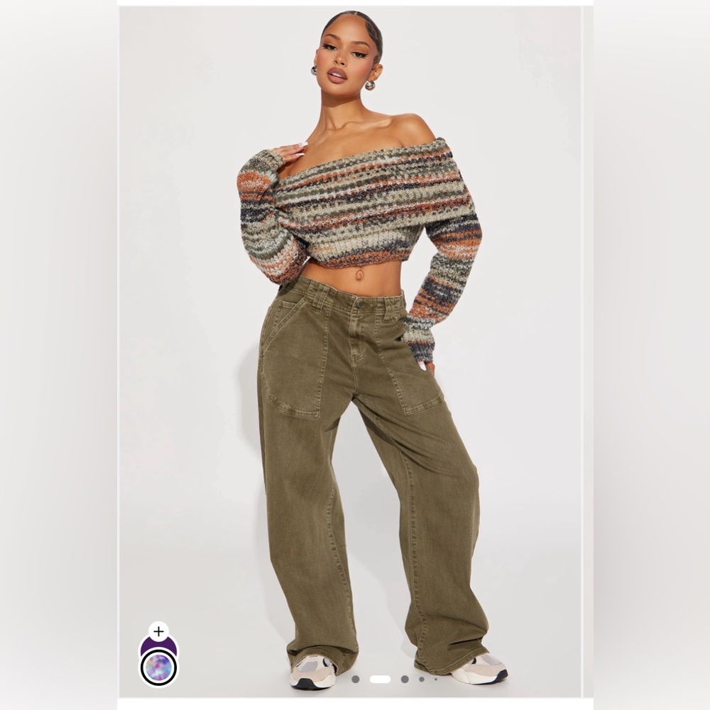 Fashion Nova Multicolor Off-Shoulder Sweater - Picture 2 of 4